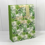 Пакет подарочный 33х45х13см Цветы "Листья" (Микс)