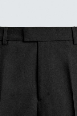 ZARA БРЮКИ FLARE FIT КОСТЮМНЫЕ ИЗ 100% ШЕРСТИ LIMITED EDITION, ЧЕРНЫЙ