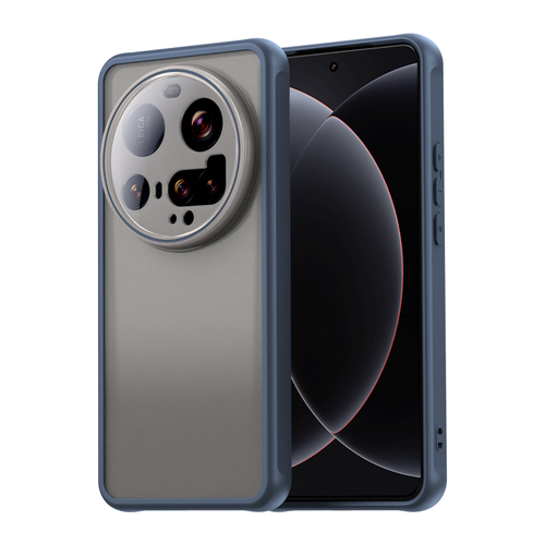 Защитный чехол с синими боковыми рамками для Xiaomi 15 Ultra, задняя крышка тонированная прозрачная