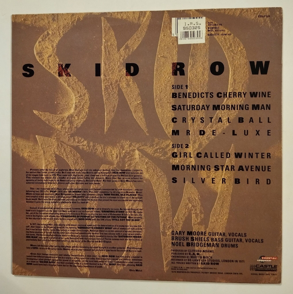 Винтажная виниловая пластинка LP Skid Row Gary Moore, Brush Shiels, Noel Bridgeman (UK 1990)