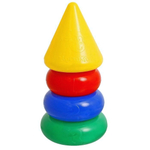 Пирамидка 3 кольца, 1 конус (Крошка Я)