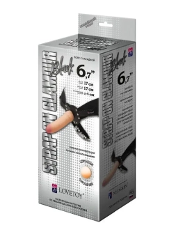 Страпон Glamour black с насадкой 17 см