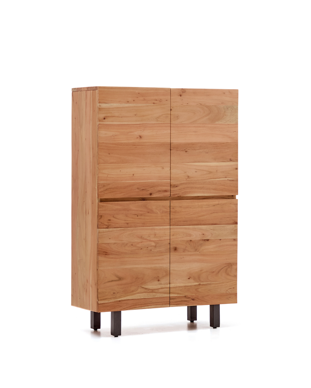 Буфет Uxue из массива акации с беленой отделкой и черной сталью 100 x 155