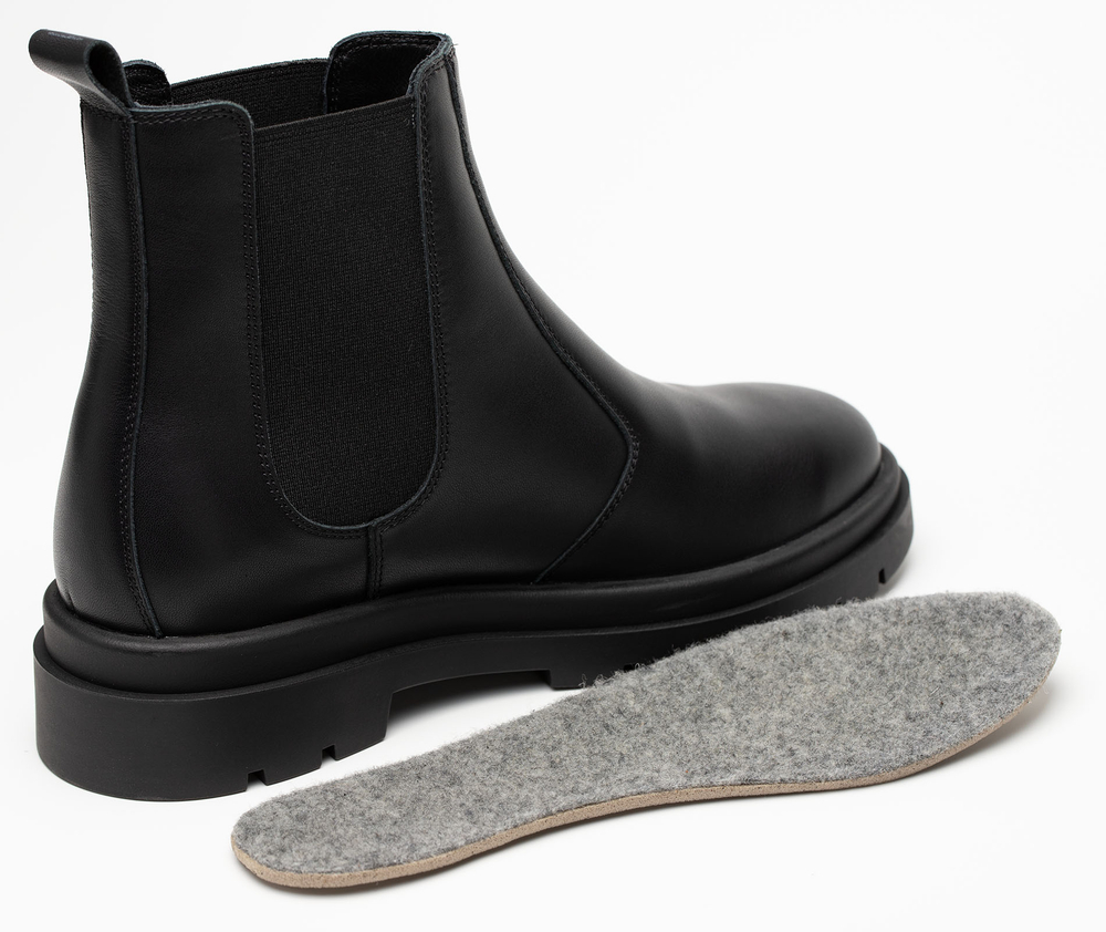 Челси женские натуральная кожа с байкой, черные