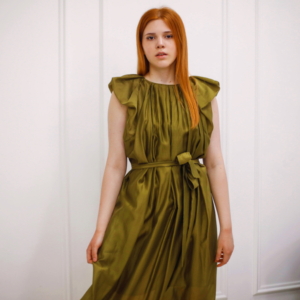 Платье, цвет олива, Италия