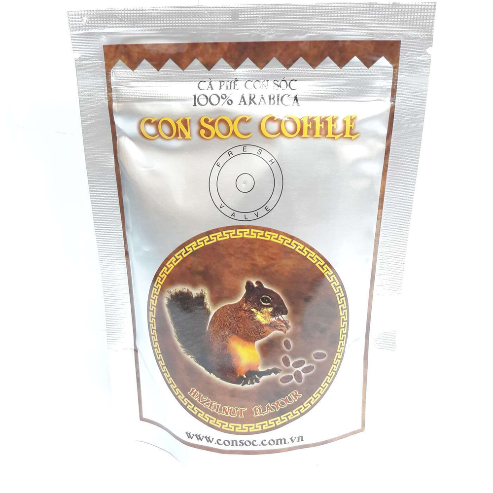 CON SOC COFFEE Кофе молотый Арабика с ароматом фундука (A BOT), 100 г, уп.