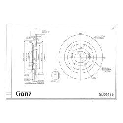 Диск тормозной GANZ задний с покрытием HYUNDAI i40 / D=284mm Арт.: GIJ06139