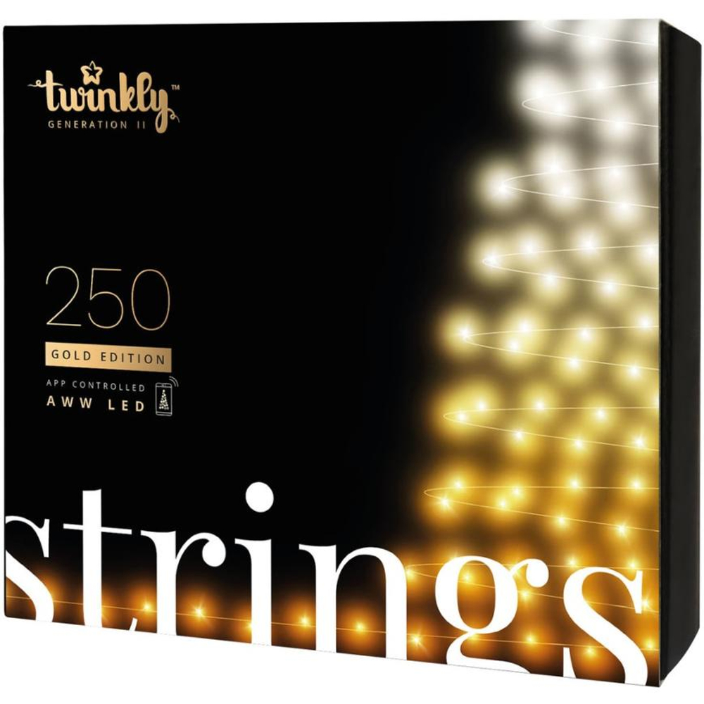 Умная гирлянда «Нити» Twinkly Strings, Gold + Silver (20 м, 250 светодиодов) Generation II