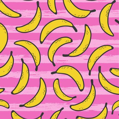 летний паттерн с бананами на розовом фоне