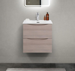 Тумба с раковиной подвесная BelBagno MARINO-CER-MINI-500-2C-SO-RG-P Rovere Grigio, раковина белая BB-8099-3-50