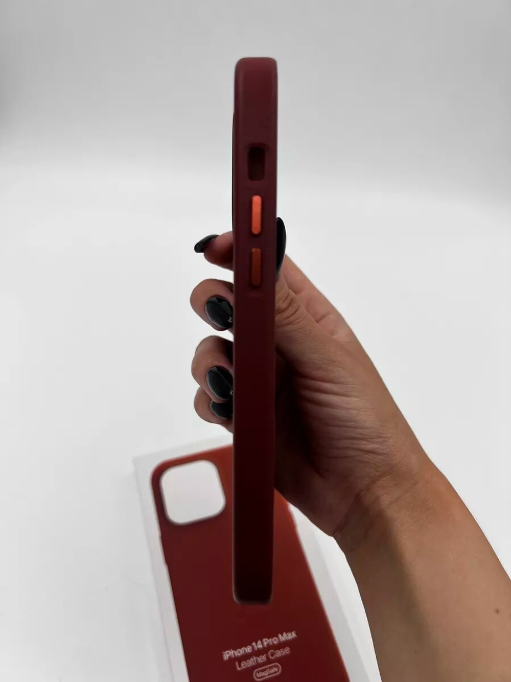 Кожаный чехол Leather Case iPhone 14 Pro Max, Umber Темно-Коричневый