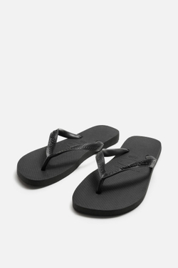 ZARA X HAVAIANAS ® САНДАЛИИ, ЧЕРНЫЙ