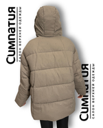 Стильная куртка over size в бежевом цвете с декоративными блестками