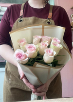 Букет из 9 нежно-розовых роз 50см