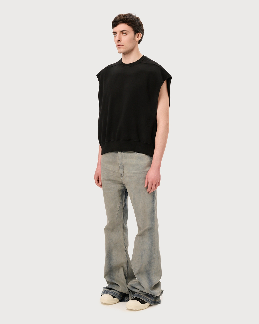 RICK OWENS DRKSHDW СВИТШОТ ЧЕРНЫЙ БЕЗ РУКАВОВ JUMBO