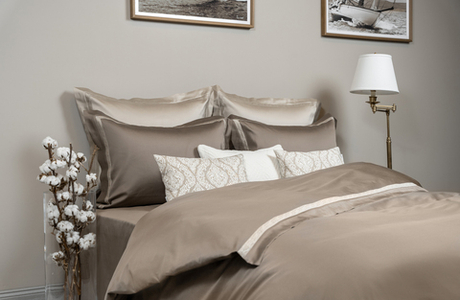 Постельное белье 2 спальное евро Сlaire Batiste Loire Diamante Riccio коричневое