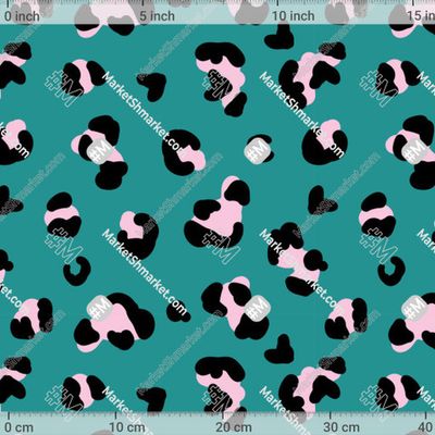 леопардовый принт бирюзовый абстракт by Shenbel print 366 DPI