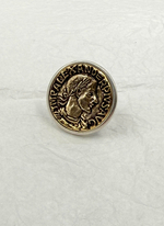 Кольцо большая монета с профилем римс.импер. Марка Авр. Севе́р Алекса́ндра,шампань с сер.окантовкой