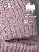 Шапка для девочки осенняя c ушками и снуд