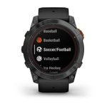 Умные часы Garmin Fenix 7X Pro Solar Edition Титановый угольно-серый корпус с DLC-покрытием и черным ремешком
