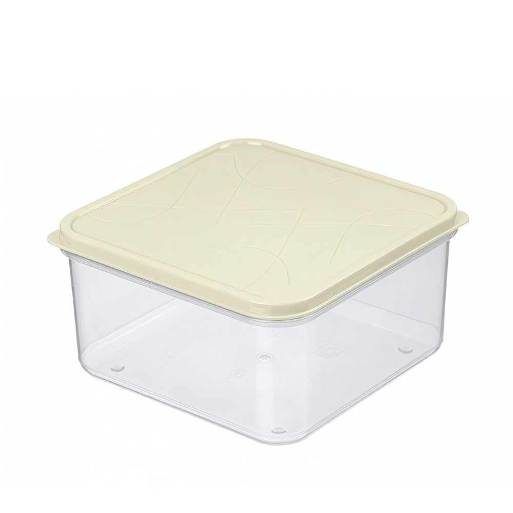 Контейнер для продуктов квадратный "Modena" 0,7л с гибкой крышкой (светло-бежевый)