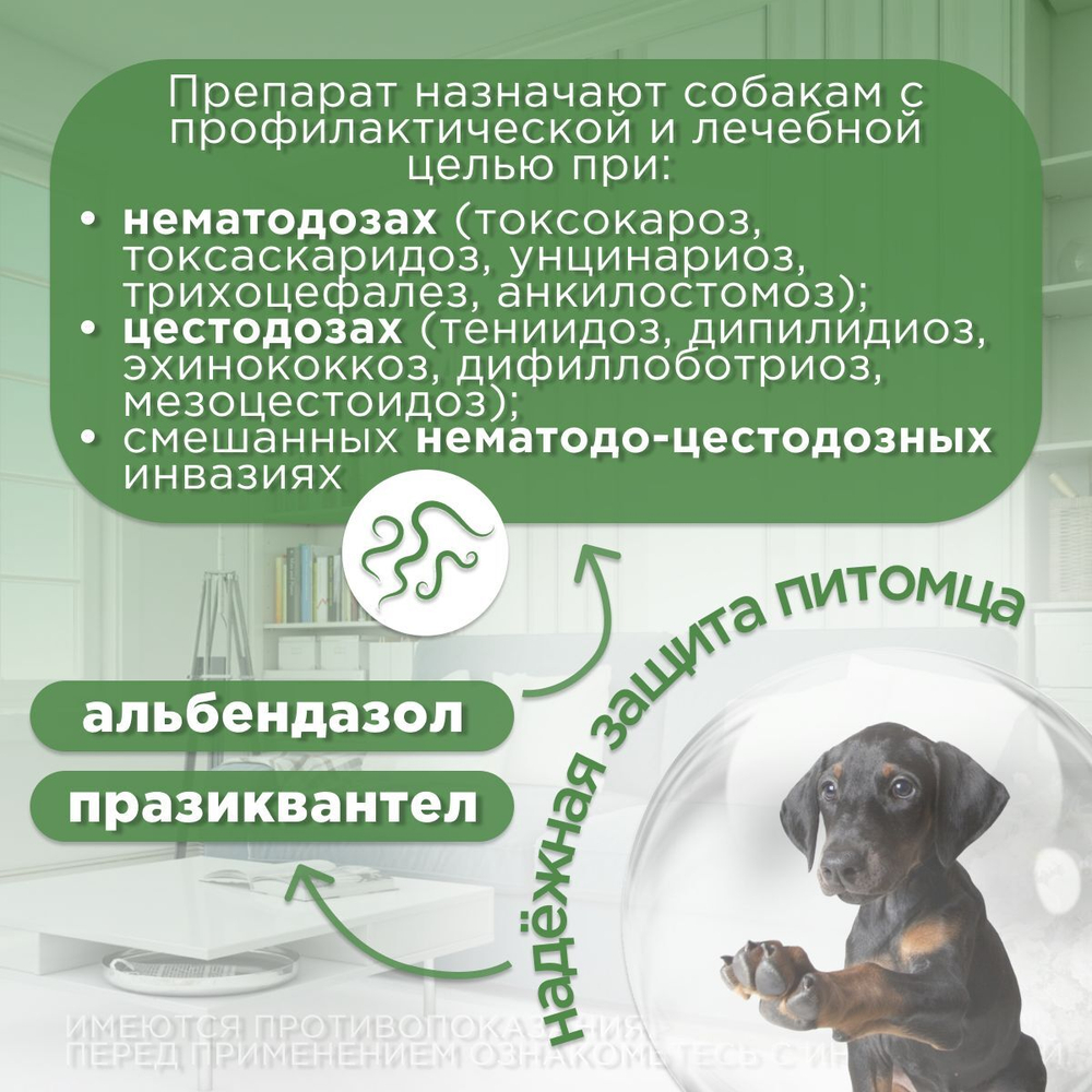 Суспензия для лечения и профилактики глистов АВЗ Фебтал-комбо для щенков крупных и средних пород, 10 мл