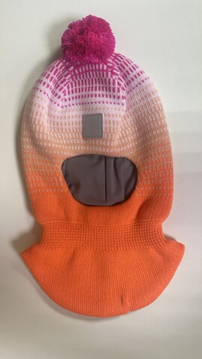 Шлем демисезонный на девочку цвет персиковый/розовый неон, размеры 50,52