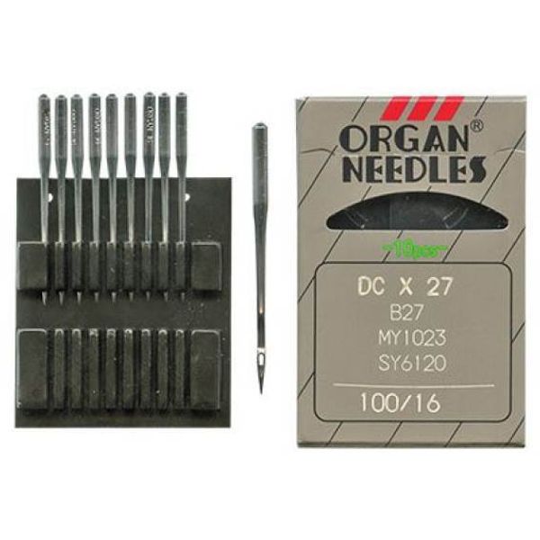 Иглы для промышленных швейных машин Organ, DCx27 №100 для оверлочных промышленных швейных машин, уп. 10 игл