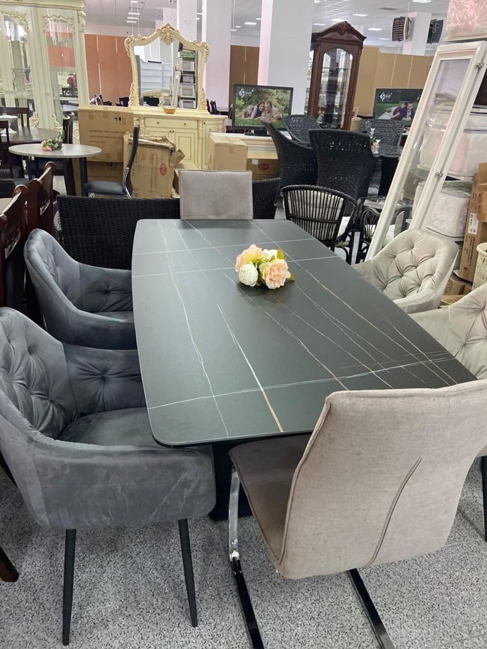 Стол DT-2017 черная керамика MR32 (180)