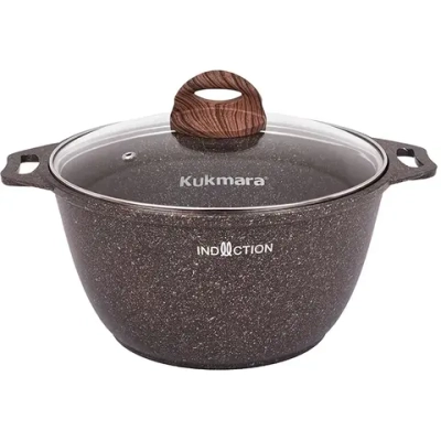 Кастрюля 3л «Granit Ultra Induction» (red) со стеклянной крышкой кгаи32а