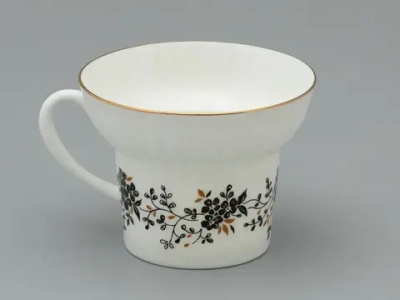 Чашка с блюдцем кофейная 155 мл форма Волна рисунок Тонкие веточки арт. 81.14403.00.1