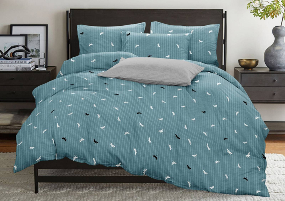 Комплект постельного белья Дуэт БЯЗЬ "Стрекоза" (нав. 70х70 или 50х70)