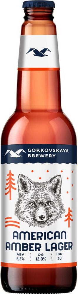 Пиво Горьковская Пивоварня Американский Амбер Лагер / Gorkovskaya Brewery American Amber Lager 0.44л - 20шт