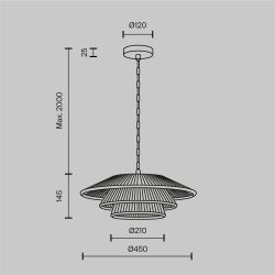Светильник подвесной Maytoni Costa MOD394PL-01BS