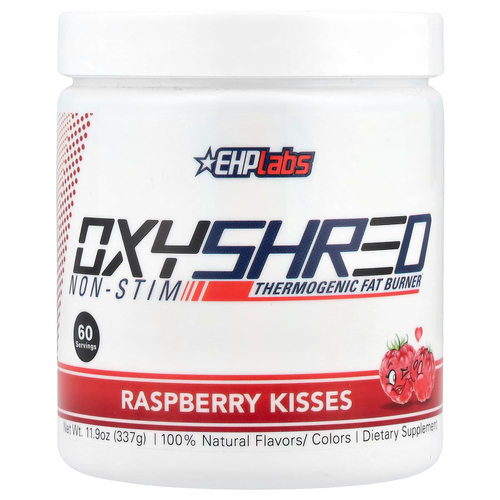 EHPlabs, Oxyshred Non-Stim, термогенное средство для сжигания жира, малиновые поцелуи, 324 г (11,4 унции)