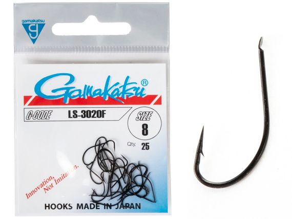 Крючки Gamakatsu LS-3020F HOOKS BLACK разм. 08 25шт.