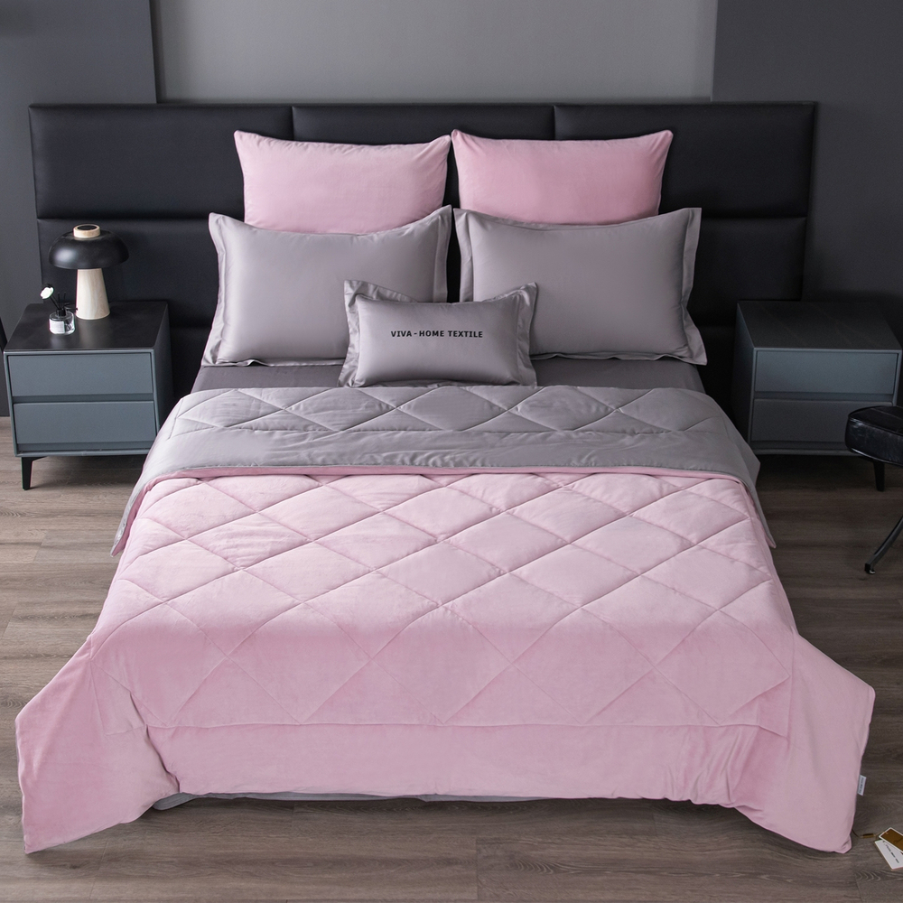 КПБ на резинке Сатин Velvet Premium с Одеялом VPR001, Евро, 4 наволочки, простынь 180*200*25