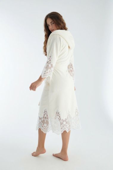 Халат с капюшоном женский 4150 кремовый NUSA