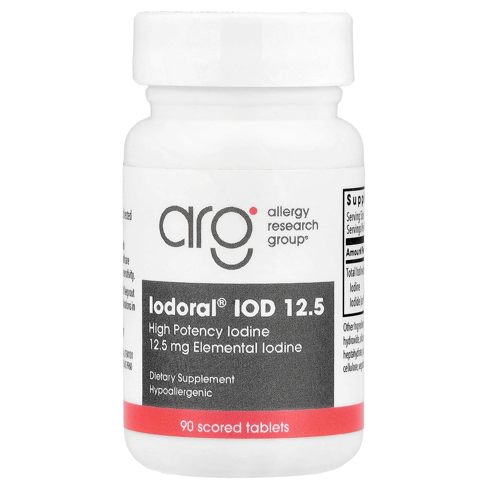 Optimox, Iodoral®, IOD 12.5, высокоэффективный йод, 90 делимых таблеток