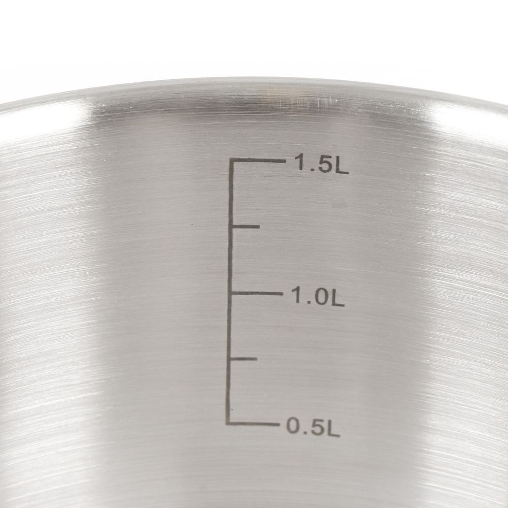 Кастрюля нерж, 1.8 л, с крыш, крышка стекло, Daniks, Бонн, GS-01319-16CA, индукц