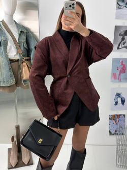 Куртка-пиджак женский артикул 989 цвет "бордовый"