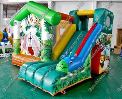 Небольшой надувной батут "Лесной домик"