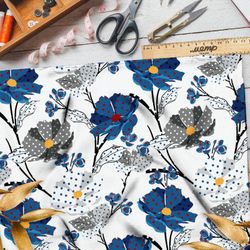 Ткань саржа цветы васильки