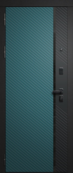 Входная дверь FlyDoors ДИЛАЙН ВЕРДЕ Velluto Verde+Черная шагрень