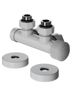 Узел нижнего подключения термостатический угловой Royal Thermo Design Pro 15мм М30х1,5 (Белый)