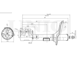Амортизатор газовый передней подвески левый UNIO SAB-10166