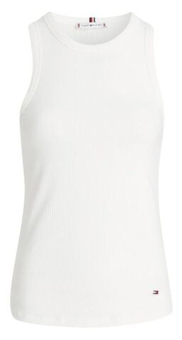 Женский топ теннисный Tommy Hilfiger Slim Rib Tank - белый