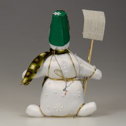 Ёлочная игрушка Бисерный Снеговик с лопатой