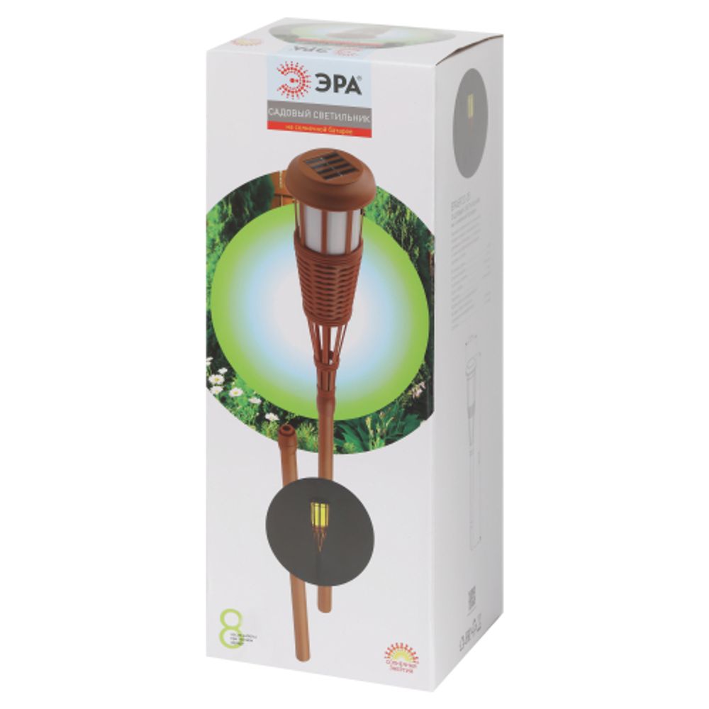 Светильник уличный ЭРА ERASF22-35 на солнечной батарее садовый Факел бамбук