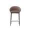 Стул полубарный Eamy из коричневой экокожи, ясеневого шпона с отделкой под орех и черного металла